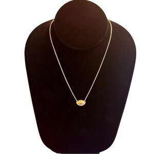 Vintage Kendra Scott Gold Necklace with Blush Pink Mother of Pearl Gemstone